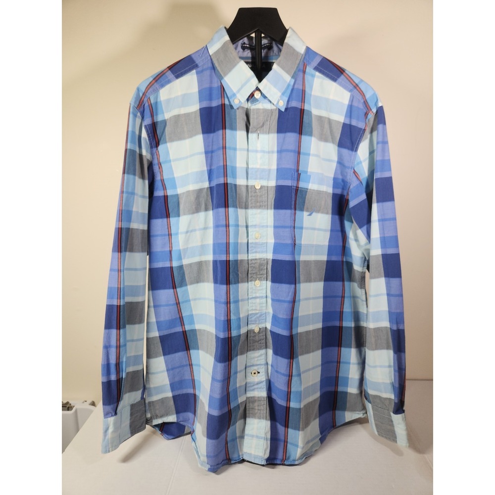 Nautica Plaid Button-Down Shirt‎ Size Large